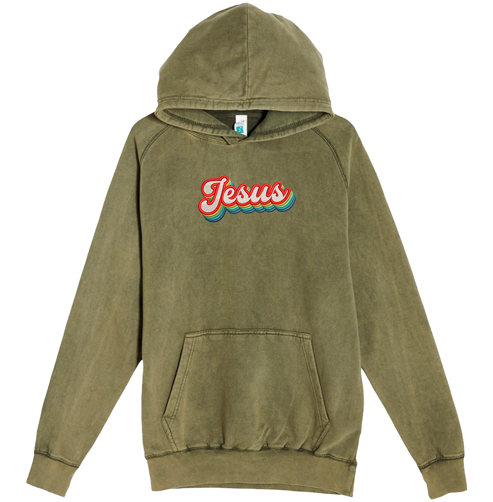 Vintage Jesus Embroidered Hoodie