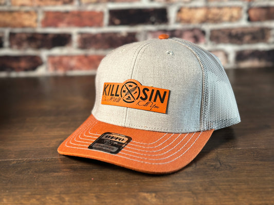 Kill Sin Orange and Gray Trucker Hat