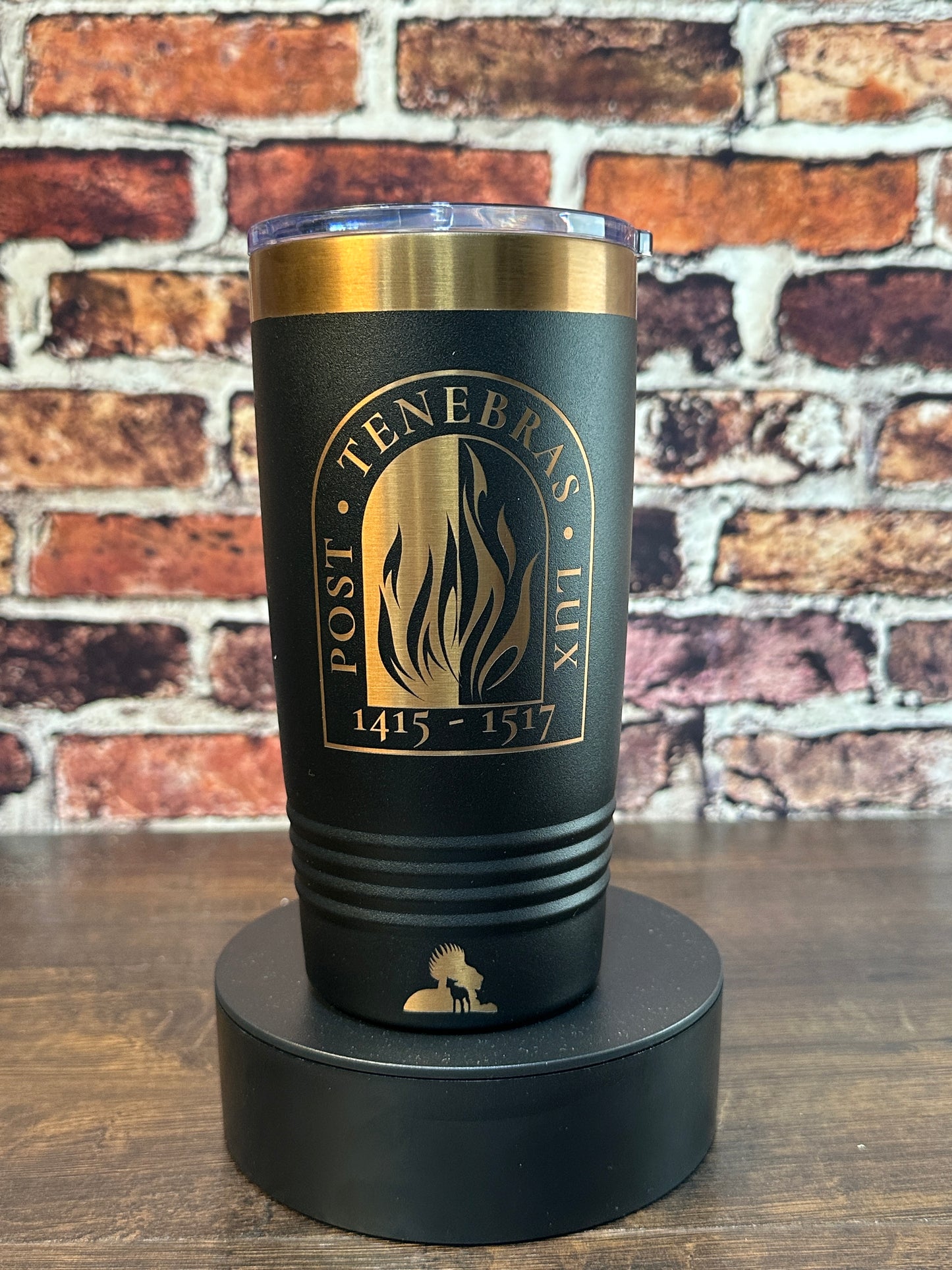 Post Tenebras Lux 20oz Gold Tumbler