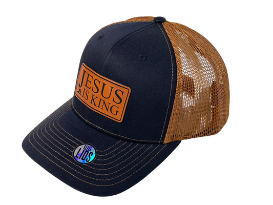 Jesus is King Navy/Caramel Trucker