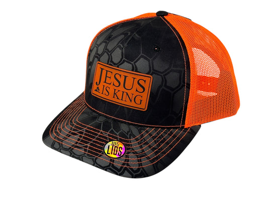 Jesus is King Kryptek Black/Orange Trucker