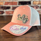 Ladies "Salty" Soft Pink Ponytail Cap