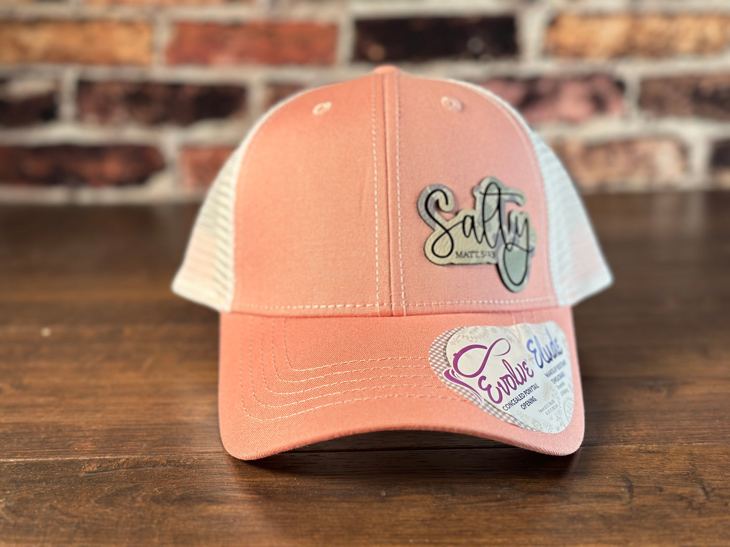Ladies "Salty" Soft Pink Ponytail Cap
