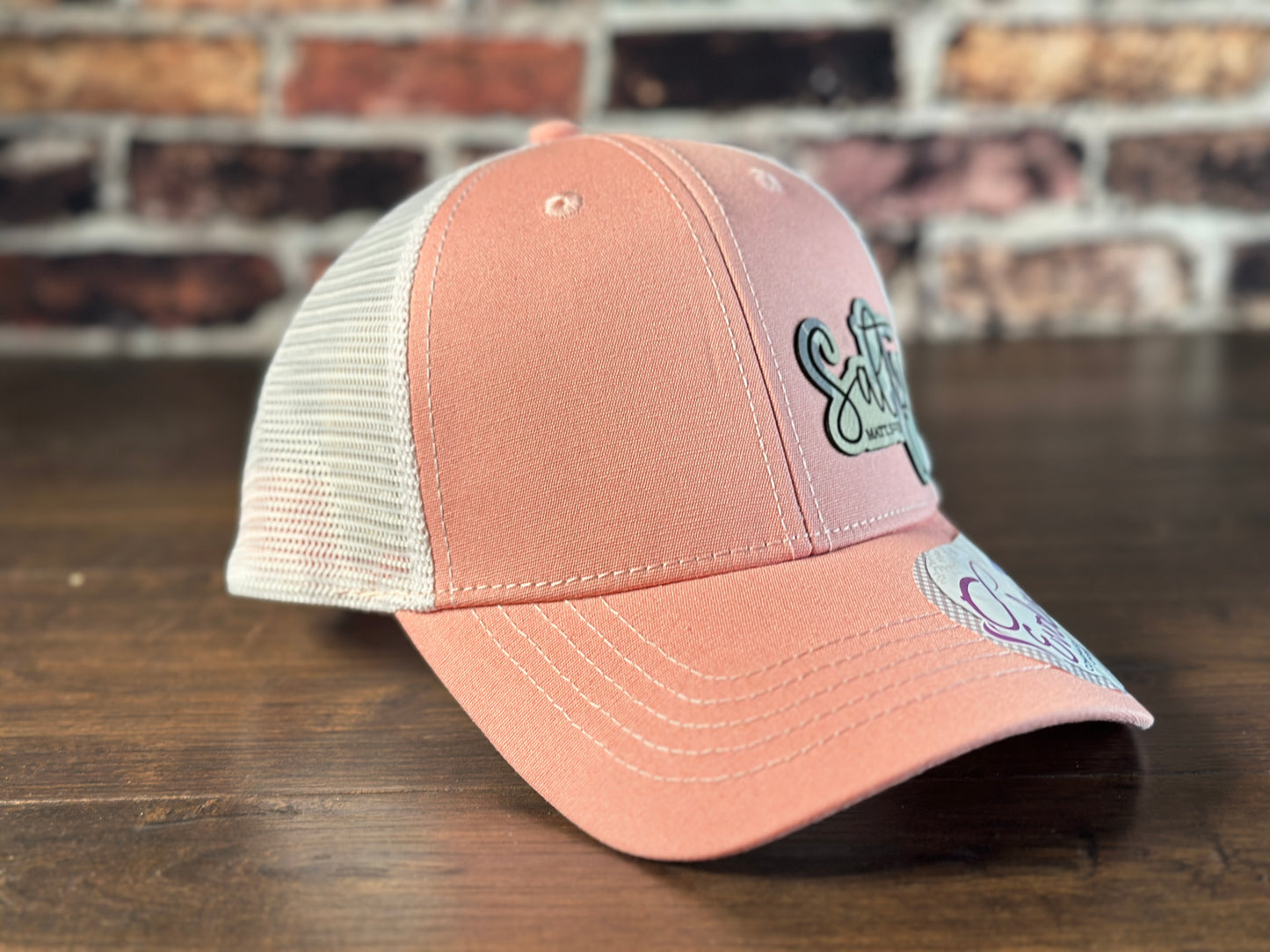 Ladies "Salty" Soft Pink Ponytail Cap