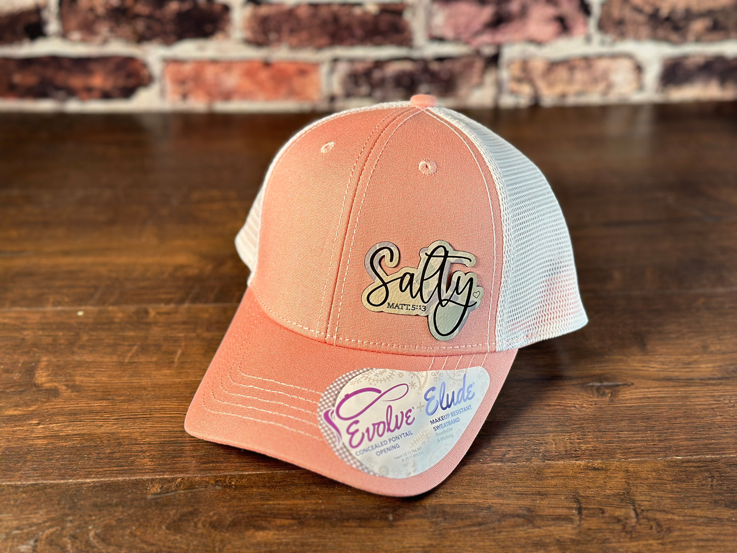 Ladies "Salty" Soft Pink Ponytail Cap