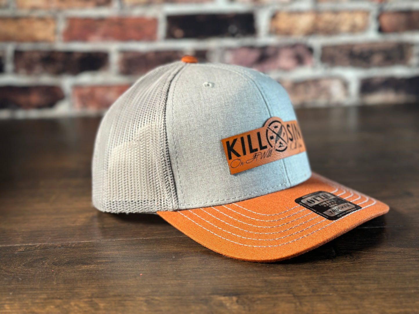 Kill Sin Orange and Gray Trucker Hat