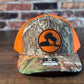 Wrath and Grace Logo Trucker in Realtree Edge and Blaze Orange