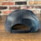 Wrath and Grace Logo Flatbill Snapback in Navy and Cork with Gold Patch