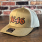 1646 Coyote Brown and White Trucker Hat with Brown Patch