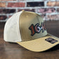 1646 Coyote Brown and White Trucker Hat with Brown Patch