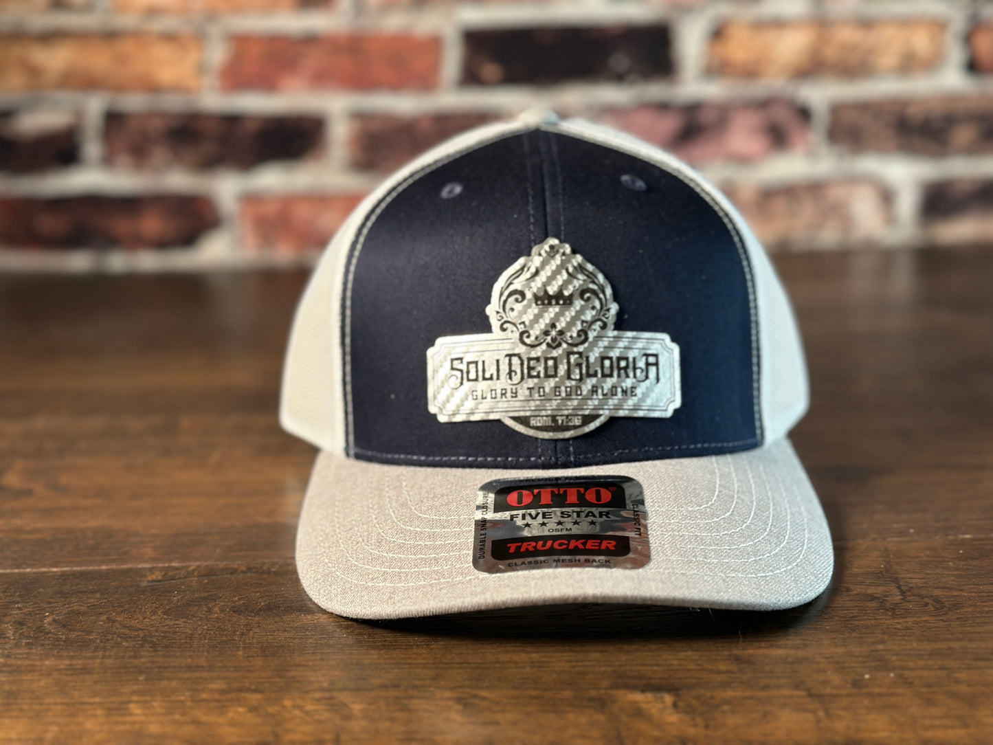 SDG Navy, White, and Gray Trucker with Silver Carbon Fiber Patch