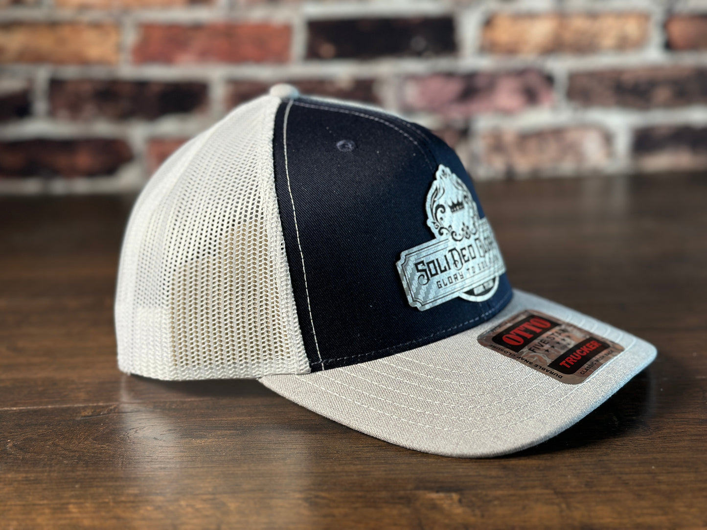 SDG Navy, White, and Gray Trucker with Silver Carbon Fiber Patch