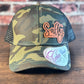 Ladies "Salty" Camo and Orange Ponytail Cap