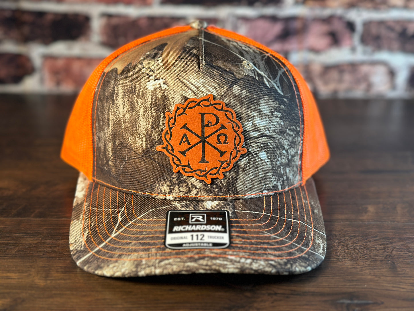 Chi Rho Realtree Edge and Blaze Orange Richardson Trucker Hat