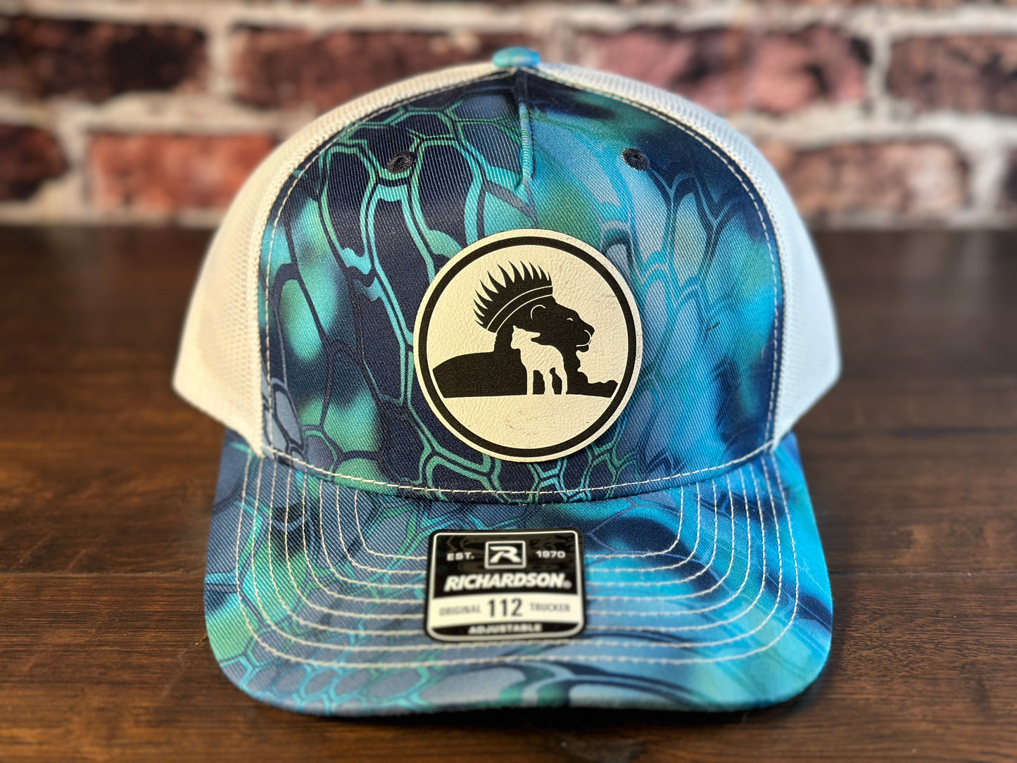 W&G Logo Kryptek Aqua Trucker Hat with White Patch