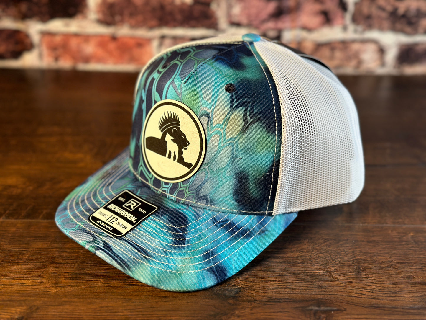 W&G Logo Kryptek Aqua Trucker Hat with White Patch