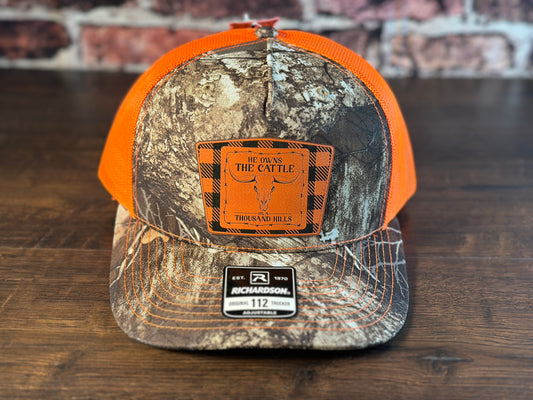 Psalm 50 Realtree Edge and Blaze Orange Trucker Hat with Orange Patch