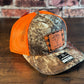 Psalm 50 Realtree Edge and Blaze Orange Trucker Hat with Orange Patch
