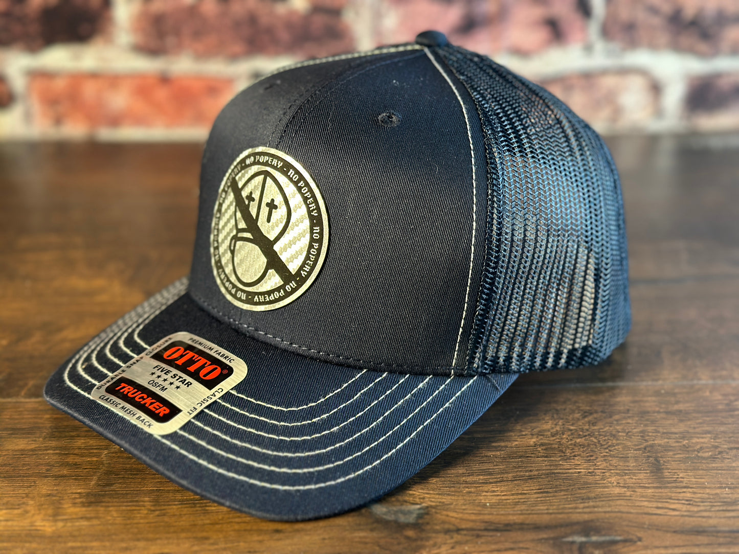 No Popery Navy and Silver Trucker