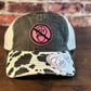 No Popery Black Cow Print Ponytail Cap
