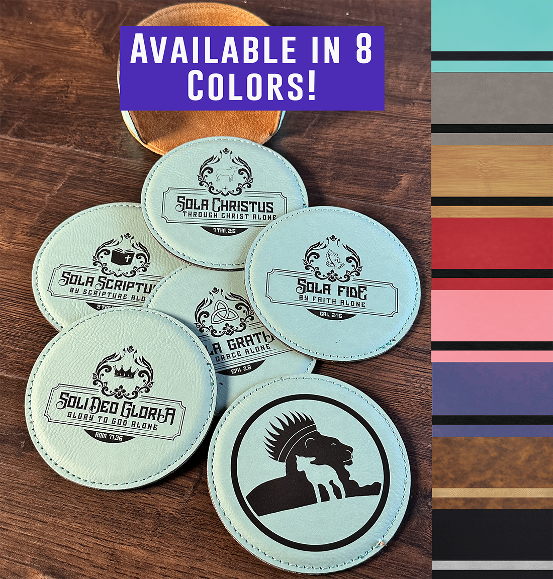 5 Solas Vegan Leather Coaster Set