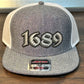 1689 Heather Blue and Chrome Snapback Hat
