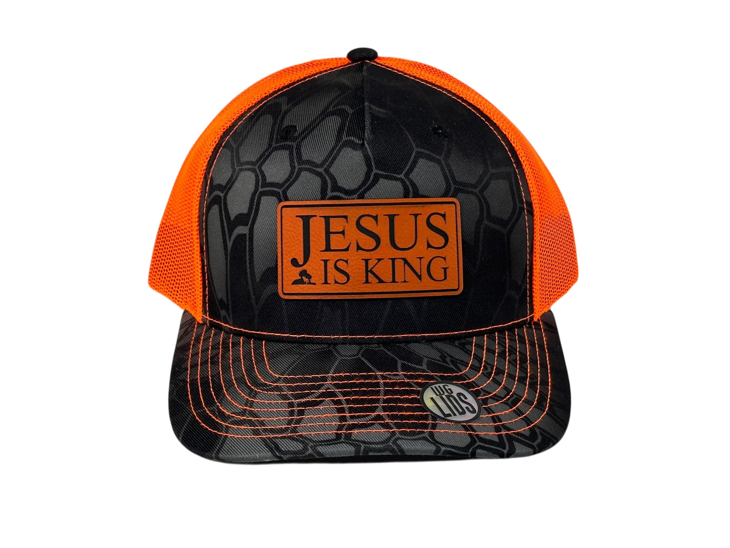 Jesus is King Kryptek Black/Orange Trucker