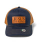 Jesus is King Navy/Caramel Trucker